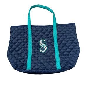 Seattle Mariners Quilted Tote Bag Blue Teal Large 12x18.5 MLB Fan Stadium Bag